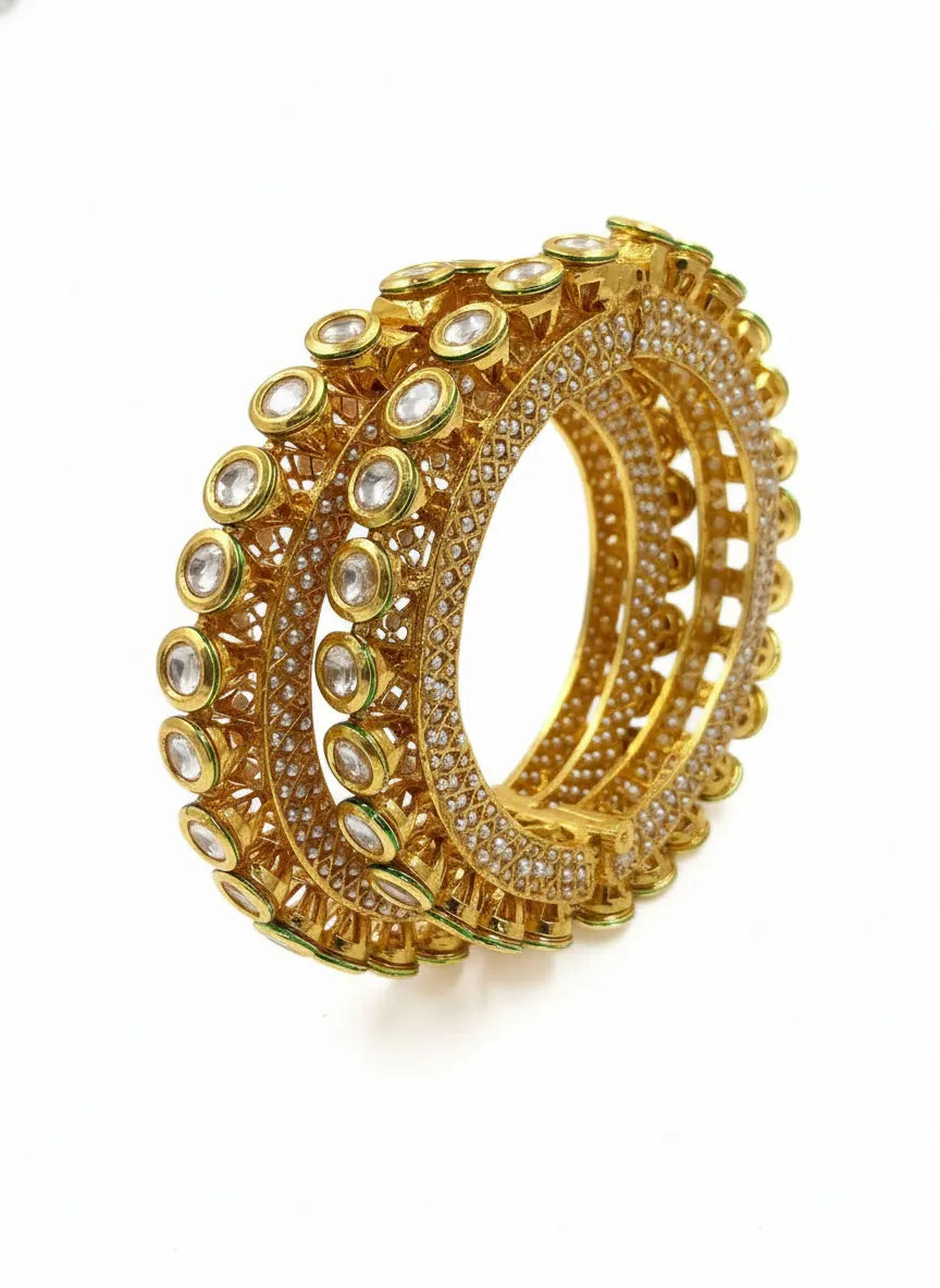 Pacheli Kundan Bangle Pair