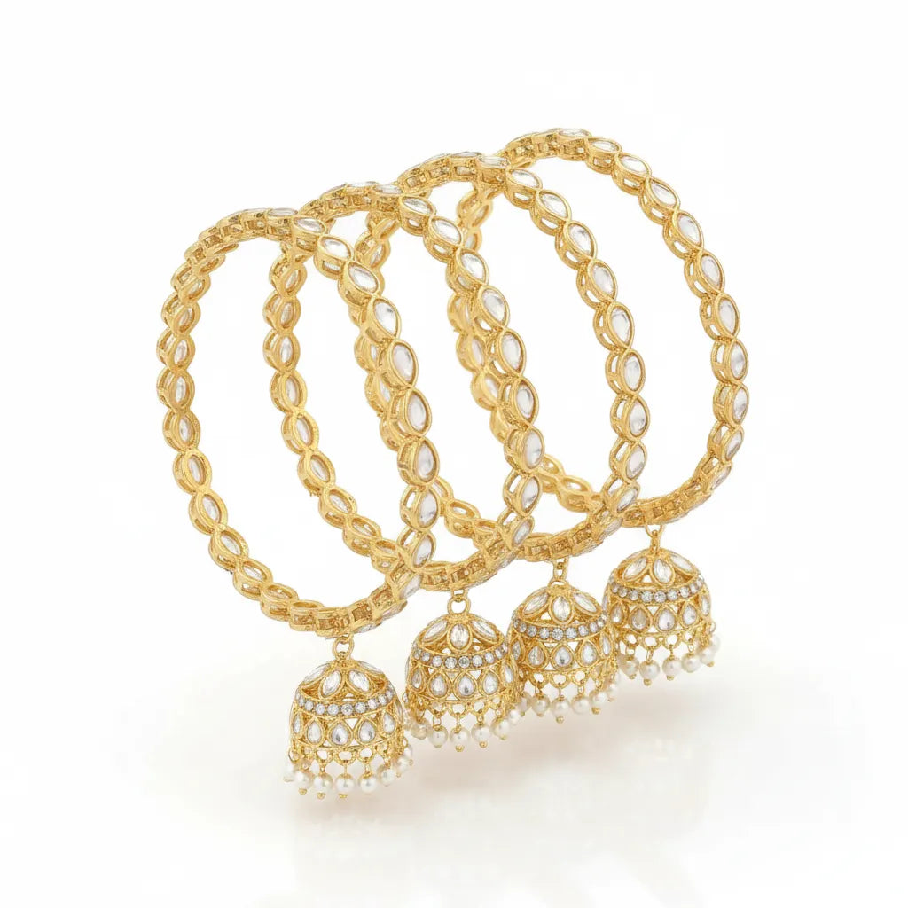 Pearl Jhumka Bangle Set