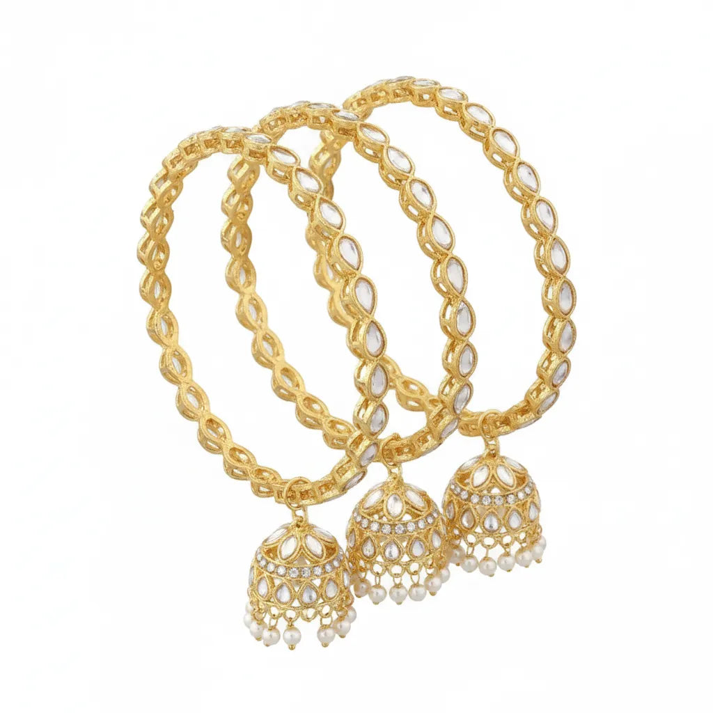 Pearl Jhumka Bangle Set