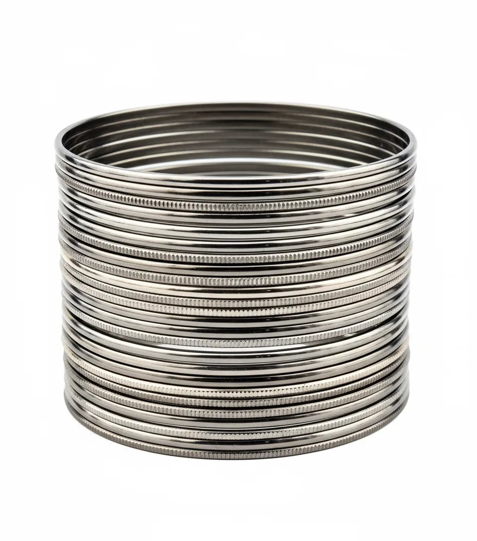 Silver Metal Bangles 12 pair set daily use