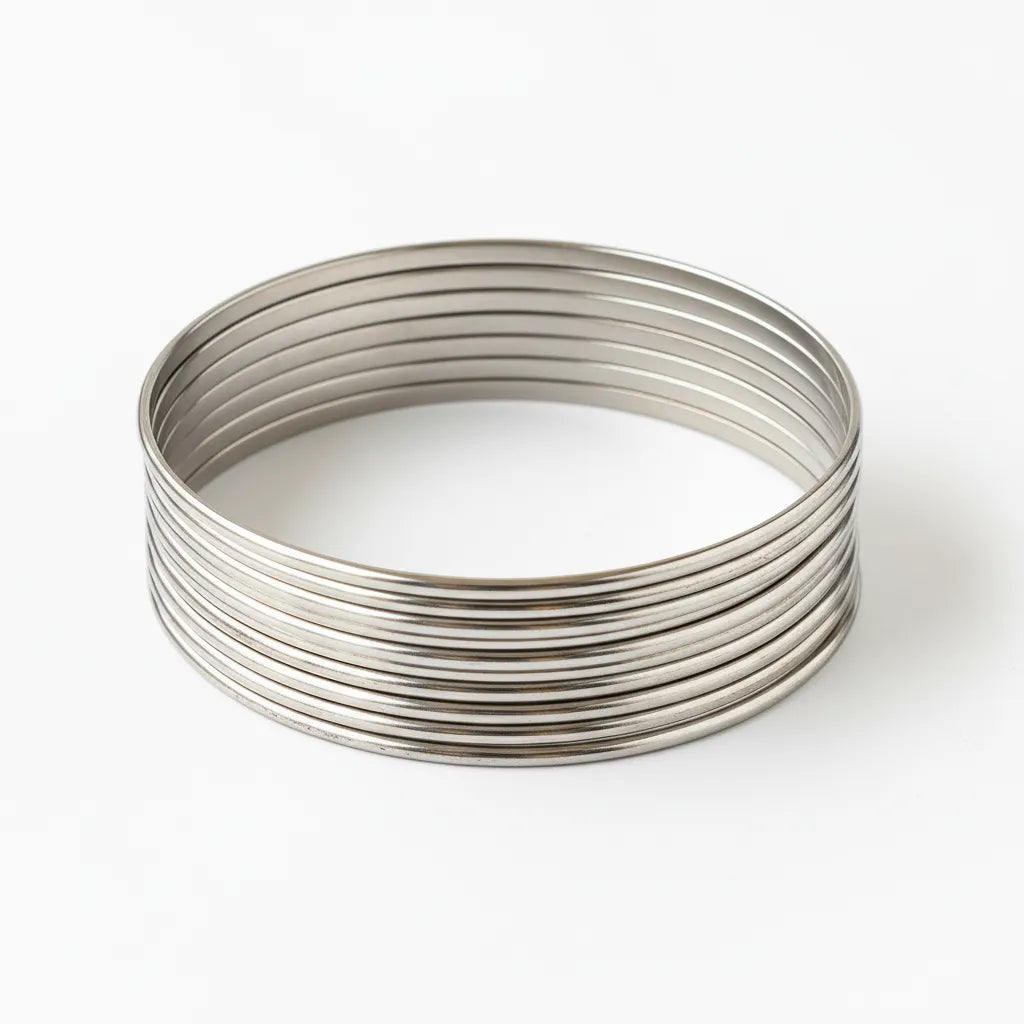 Silver Metal Bangles Daily use 6 pair