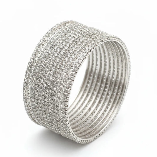 Metal Silver 4 Pair Bangle