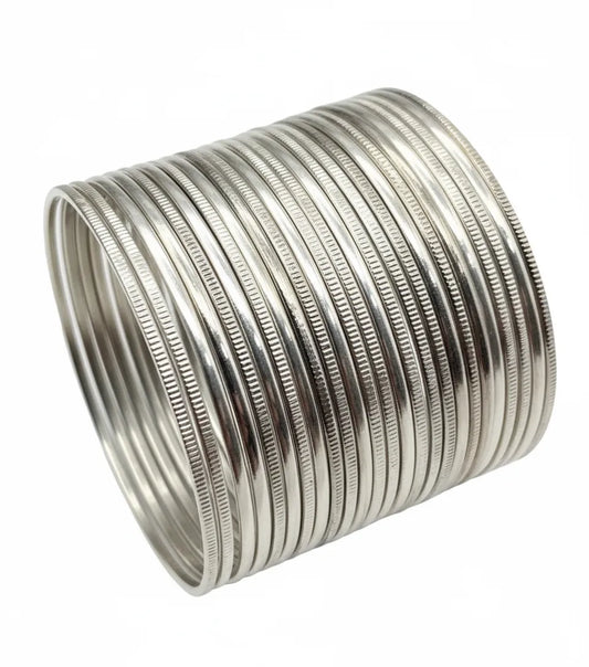 Silver Metal Bangles 12 pair set daily use