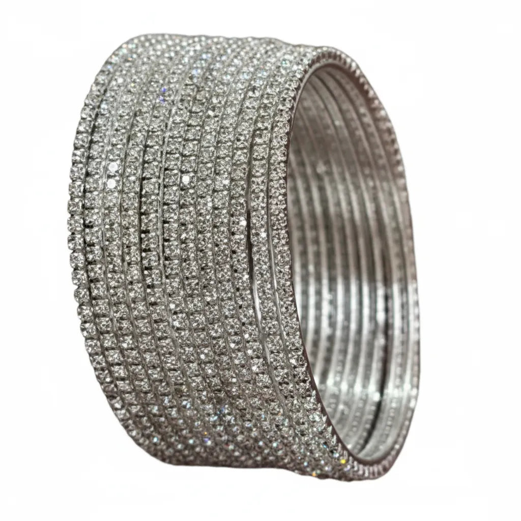 Metal Silver 4 Pair Bangle