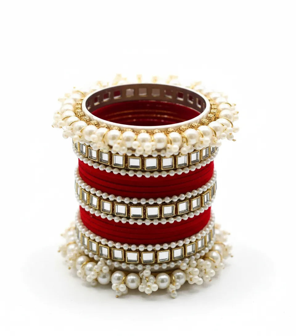 Red Metal Bridal Set