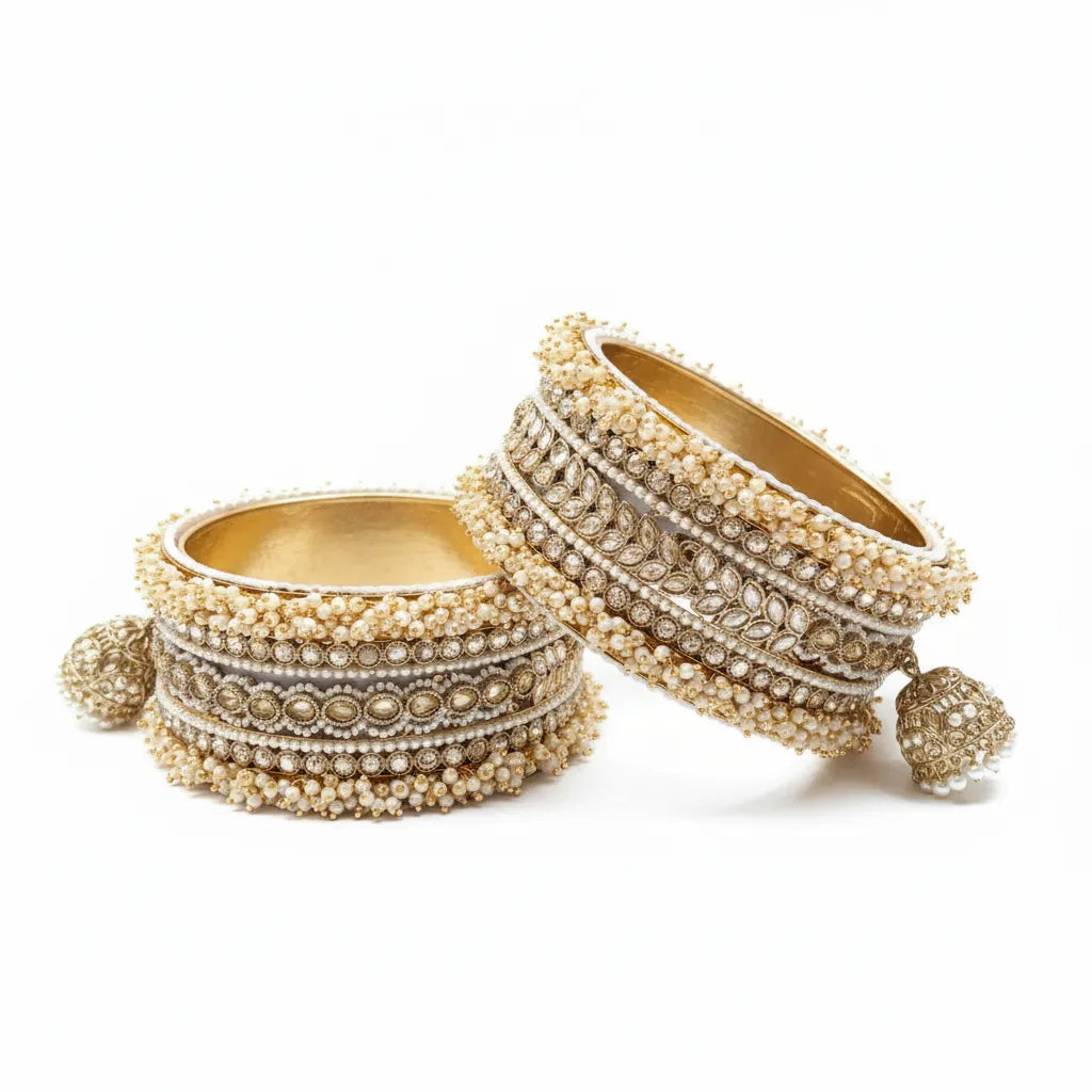 Antique Pearl Bridal Bangle Set