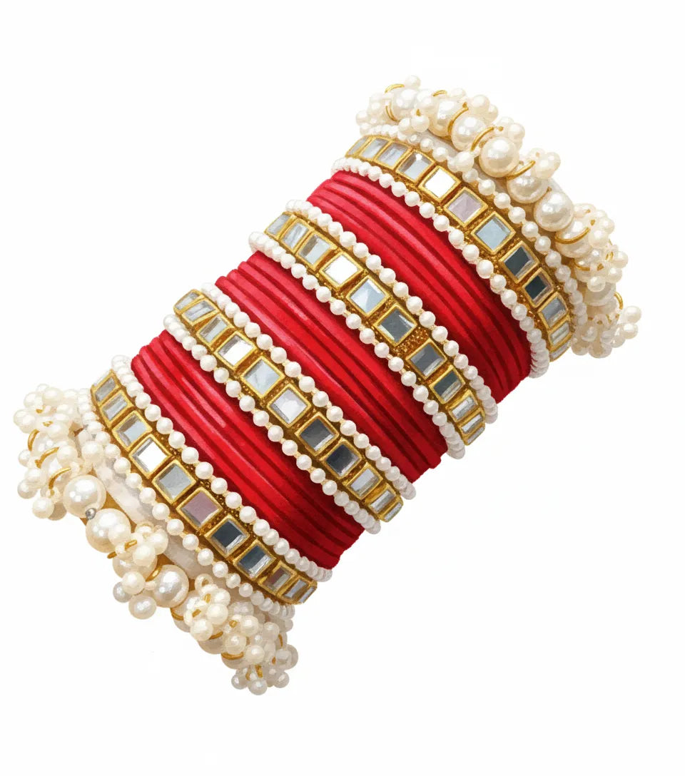 Red Metal Bridal Set