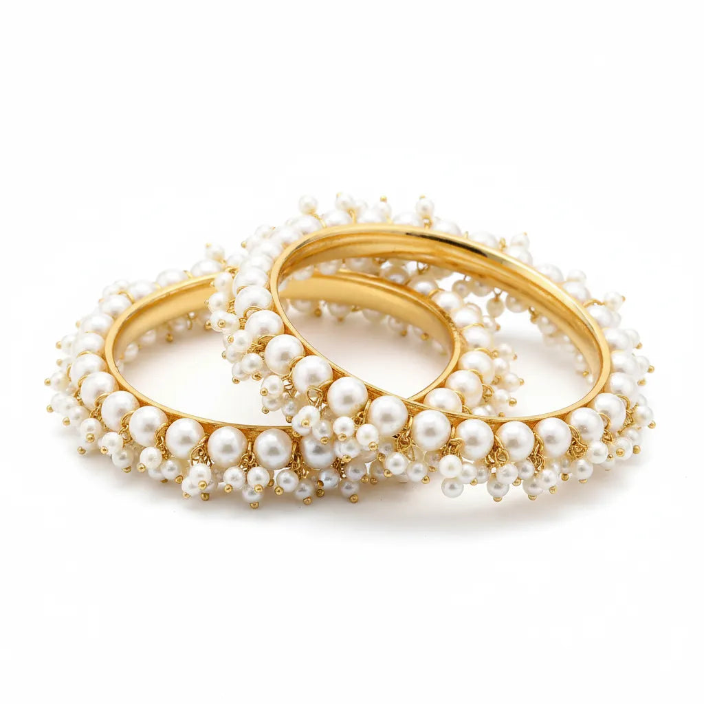 White Pearl Bangles