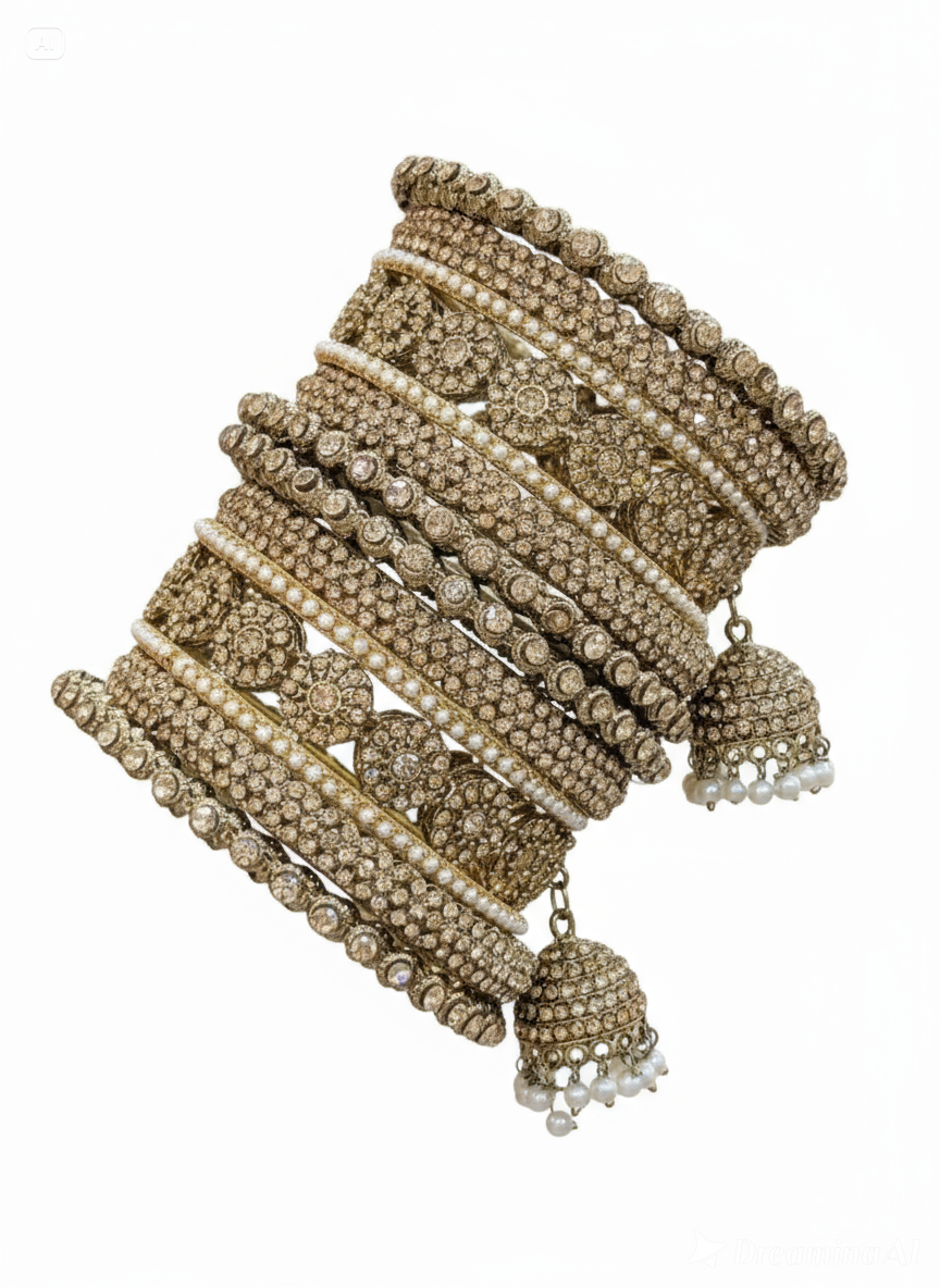 Antique Gold Kada Bangle Set