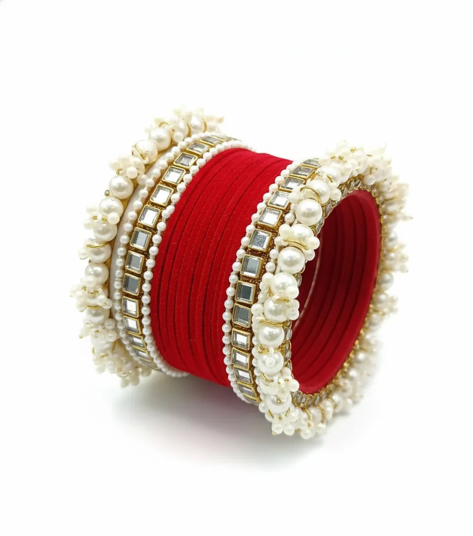 Red Metal Bridal Set