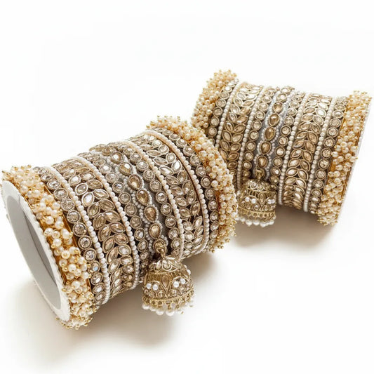 Antique Pearl Bridal Bangle Set